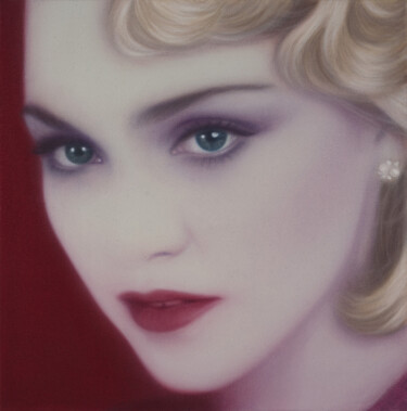 Schilderij getiteld "Madonna" door Josie Mccoy, Origineel Kunstwerk, Olie Gemonteerd op Frame voor houten brancard