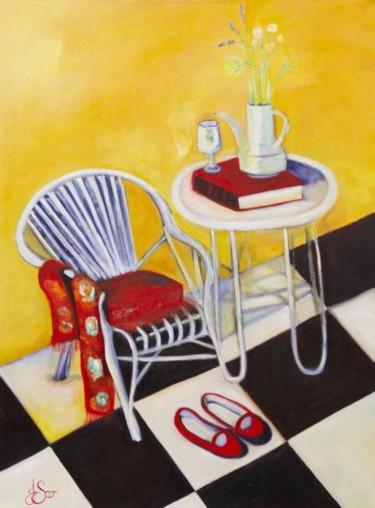 Painting titled "A PLACE IN THE SUN" by Jo Simpson, Original Artwork, Oil
