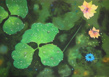 图画 标题为“Il pleuvait sur les…” 由Bleu Soleil-Joper, 原创艺术品, 粉彩 安装在纸板上