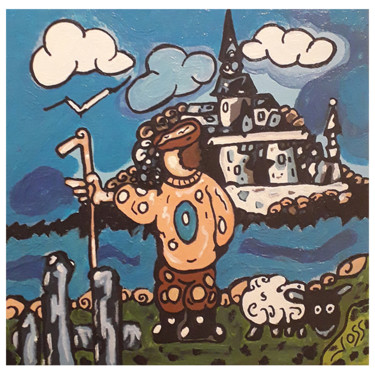 Peinture intitulée "le berger du mont s…" par Joss, Œuvre d'art originale, Acrylique