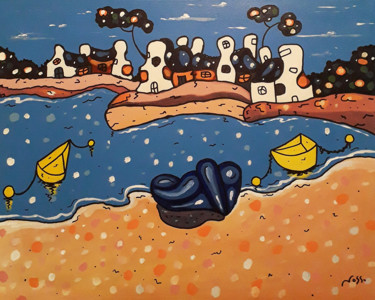 Painting titled "port breton" by Joss, Original Artwork, Acrylic