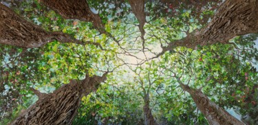 Картина под названием "GREEN ( Les sept fr…" - Joss Blanchard, Подлинное произведение искусства, Акрил Установлен на Деревян…