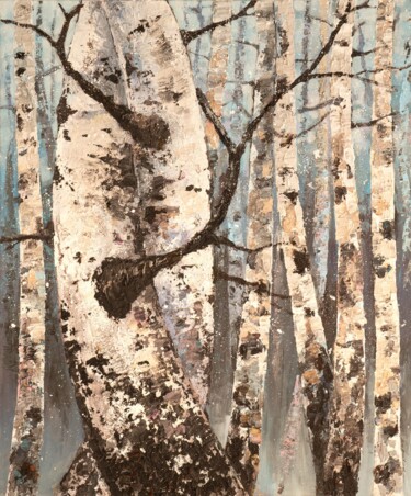 Malerei mit dem Titel "Mariage" von Joss Blanchard, Original-Kunstwerk, Acryl Auf Keilrahmen aus Holz montiert