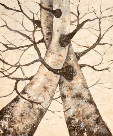 Malerei mit dem Titel "Retrouvailles" von Joss Blanchard, Original-Kunstwerk, Acryl Auf Keilrahmen aus Holz montiert