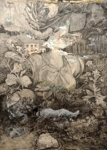 Pittura intitolato "Ennui mortel" da Josselin Metivier, Opera d'arte originale, Olio