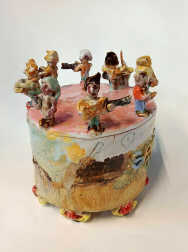 Scultura intitolato "Rolling stones" da Josselin Metivier, Opera d'arte originale, Ceramica