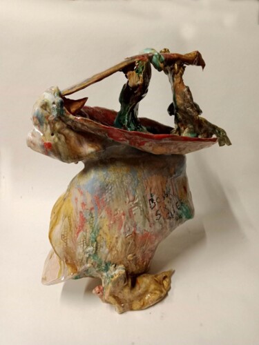 Sculpture titled "Pelican" by Josselin Metivier, Original Artwork, Ceramics