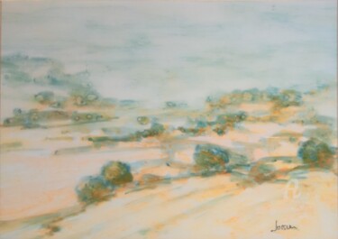 Peinture intitulée "Paysage aux bosquets" par Patrick Jossier, Œuvre d'art originale, Acrylique