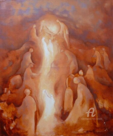 Pintura intitulada "les êtres de lumiére" por Patrick Jossier, Obras de arte originais, Óleo