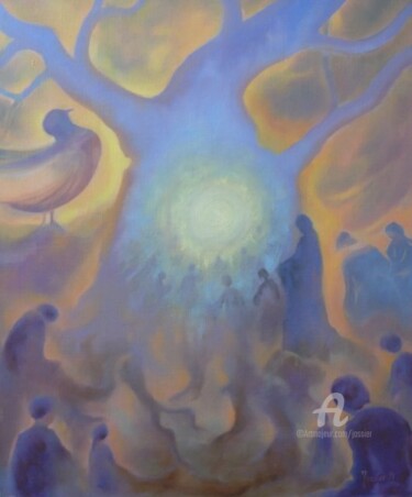 Pintura intitulada "L'arbre de vie" por Patrick Jossier, Obras de arte originais, Óleo