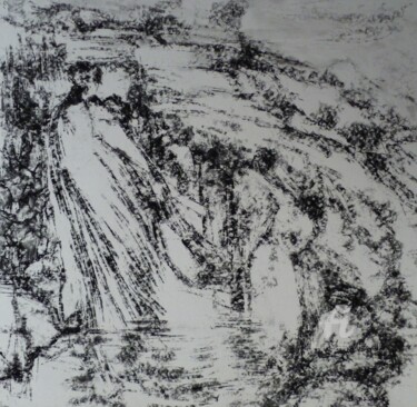 Drawing titled "En mouvement" by Patrick Jossier, Original Artwork, Charcoal