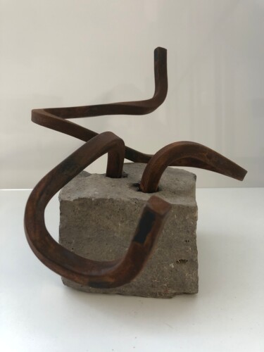 Sculpture intitulée "Sustraiak 1" par Josu Goenaga, Œuvre d'art originale, Métaux