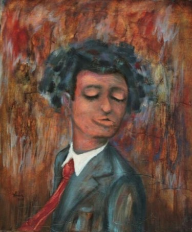 Painting titled "L'homme à cravate" by Joshua, Original Artwork