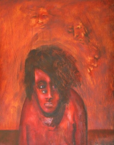 Painting titled "El rojo" by Joshua, Original Artwork