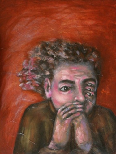 Painting titled "El asustado" by Joshua, Original Artwork