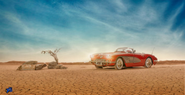 Photographie intitulée "Carro rojo" par Josué Lago, Œuvre d'art originale