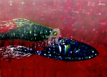 Pintura intitulada "Peixes Luzentes no…" por Joswilton Lima, Obras de arte originais, Outro
