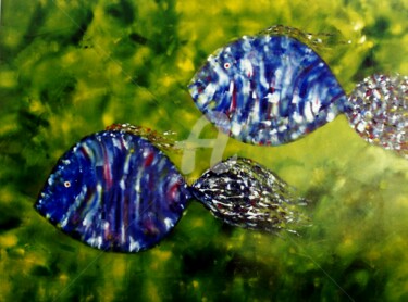 Pintura intitulada "Igarapé Verde/ Fish…" por Joswilton Lima, Obras de arte originais, Outro
