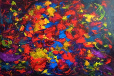 Painting titled "Couleurs" by Josy Moreau-Peter, Original Artwork, Acrylic