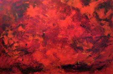 Painting titled "Rouge" by Josy Moreau-Peter, Original Artwork, Acrylic