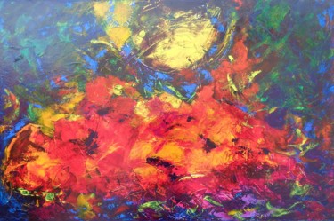 Pintura titulada "Fleurs de pavots" por Josy Moreau-Peter, Obra de arte original, Acrílico