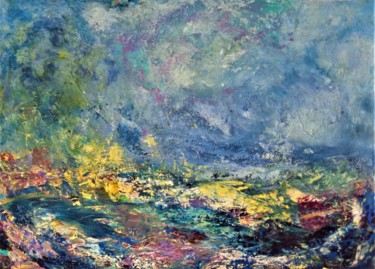 Painting titled "En mer" by Josy Moreau-Peter, Original Artwork, Acrylic