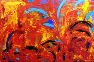 Painting titled "Voûtes romanes" by Josy Moreau-Peter, Original Artwork, Oil