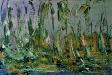 Peinture intitulée "Les grandes herbes" par Josy Moreau-Peter, Œuvre d'art originale, Huile