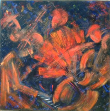 Schilderij getiteld "Quatuor" door Josy Moreau-Peter, Origineel Kunstwerk, Olie