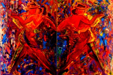 Pittura intitolato "Tango-Tango" da Josy Moreau-Peter, Opera d'arte originale, Olio
