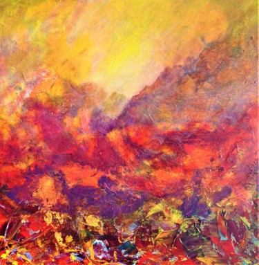 Peinture intitulée "Lever de soleil à l…" par Josy Moreau-Peter, Œuvre d'art originale, Acrylique