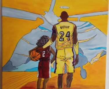 Peinture intitulée "Basketeur Kob Bryan" par Josette Bourgeois, Œuvre d'art originale, Huile