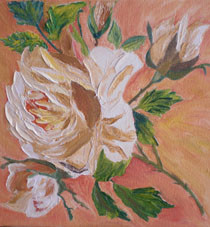 Peinture intitulée "Rose blanche" par Josette Bourgeois, Œuvre d'art originale