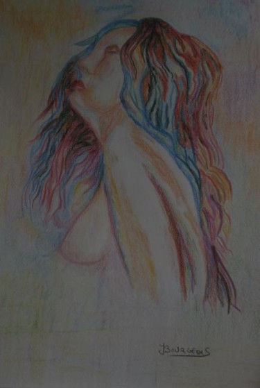 Peinture intitulée "Femme pensive" par Josette Bourgeois, Œuvre d'art originale