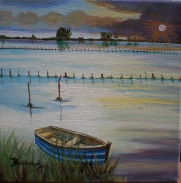 Peinture intitulée "La barque" par Josette Bourgeois, Œuvre d'art originale