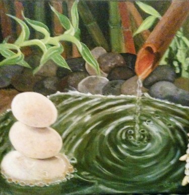 Painting titled "Zen-1" by Josy Chatain, Original Artwork