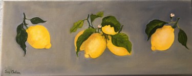 Painting titled "Citrons de MENTON" by Josy Chatain, Original Artwork