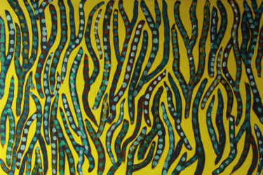 Peinture intitulée "Bushman ADN" par Pi, Œuvre d'art originale, Acrylique