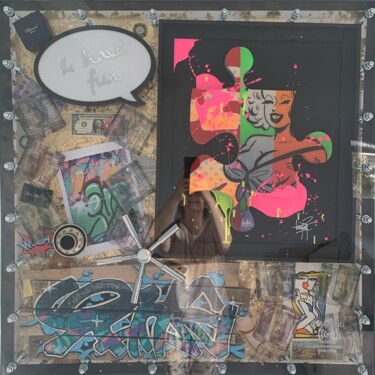 Collages titled "And Have Fun" by Johan Ouaknine, Original Artwork, Acrylic