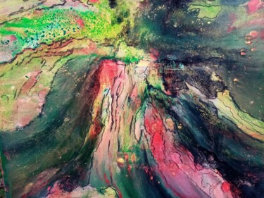 Painting titled "cascade" by Jouane, Original Artwork, Acrylic