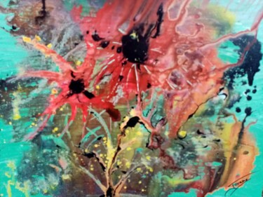 Peinture intitulée "fleurs de mer" par Jouane, Œuvre d'art originale, Acrylique