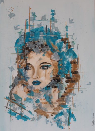 Peinture intitulée "Papillons bleus" par Sophie Eisenberg, Œuvre d'art originale, Acrylique