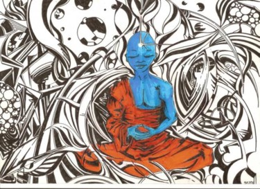 Drawing titled "Buddha" by Stephane Joukoff, Original Artwork