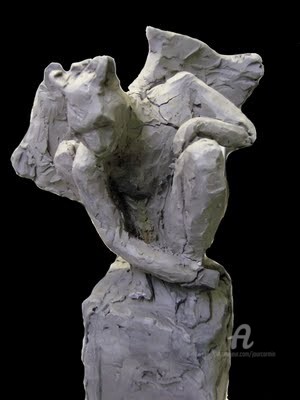 Sculpture titled "cHImeRE" by Jourcarmin, Original Artwork, Clay