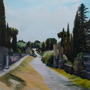 Painting titled "Pompéi, vie éternel…" by Isabelle Jourdain, Original Artwork, Oil