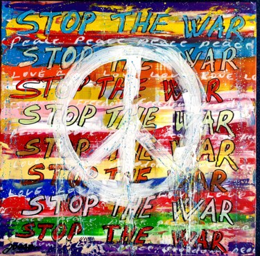 Schilderij getiteld "Stop the War" door Jovanart, Origineel Kunstwerk, Acryl