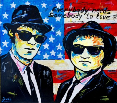 Painting titled "Blues Brothers, Eve…" by Jovanart, Original Artwork, Acrylic