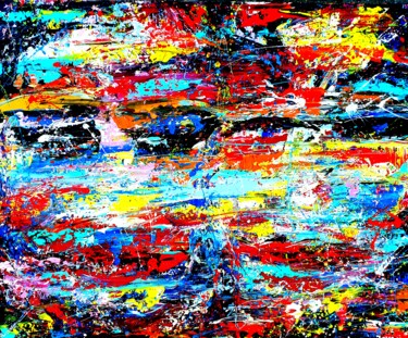 Painting titled "Abstract faces" by Jovanart, Original Artwork, Acrylic