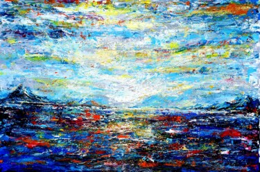 Painting titled "Croatian seascape" by Jovanart, Original Artwork, Acrylic