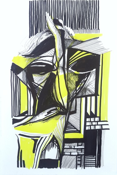 Rysunek zatytułowany „In The Yellow Distr…” autorstwa Jovana Pestoric, Oryginalna praca, Marker